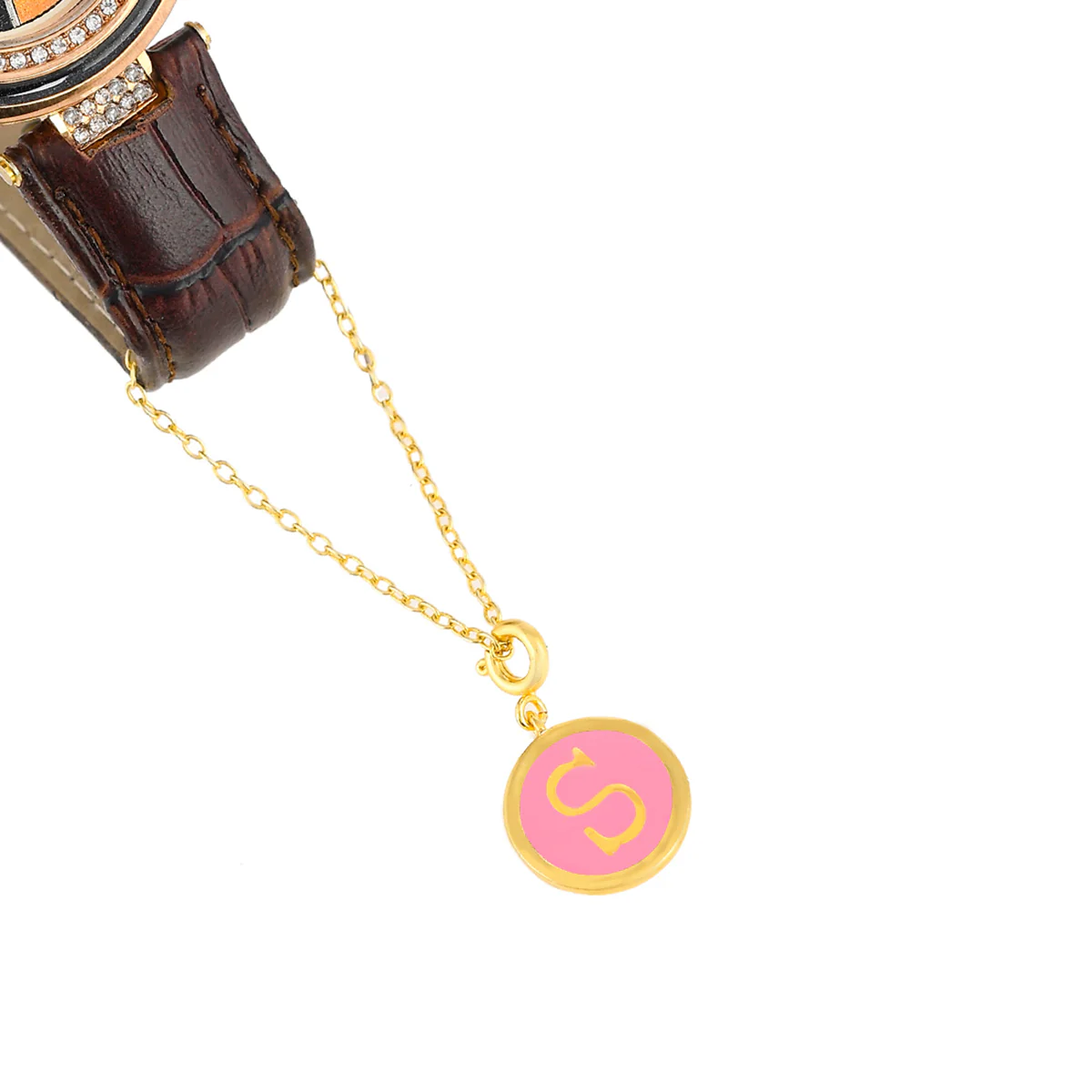 Alphabet S Pink Enamel Charm - Image 5