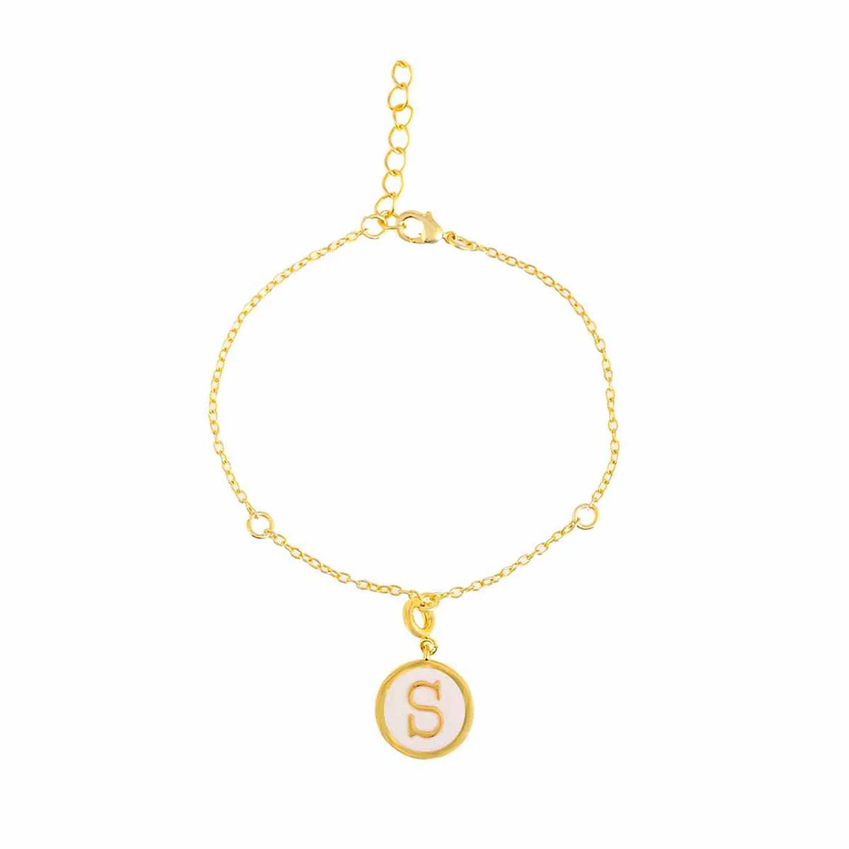 Alphabet S White Enamel Charm - Image 4