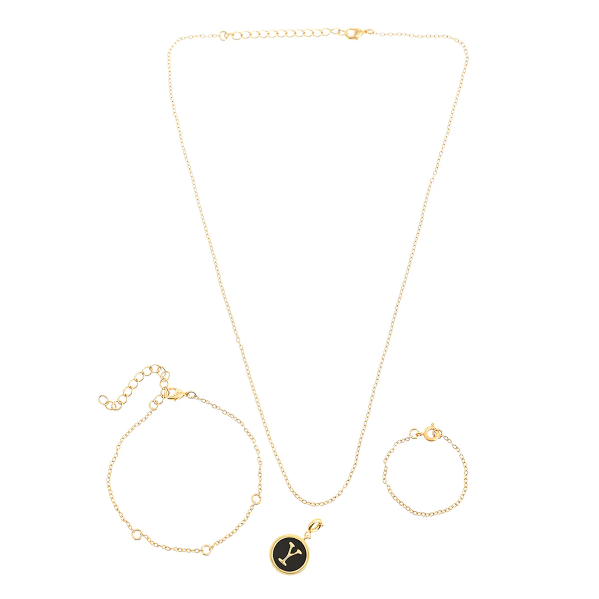 Alphabet Y Black Enamel Charm - Image 3