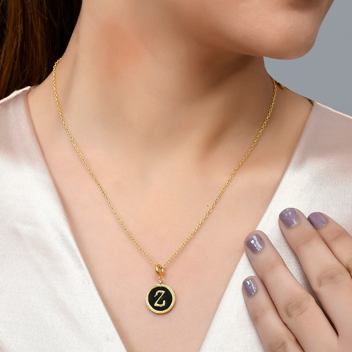 Alphabet Z Black Enamel Charm - Image 2