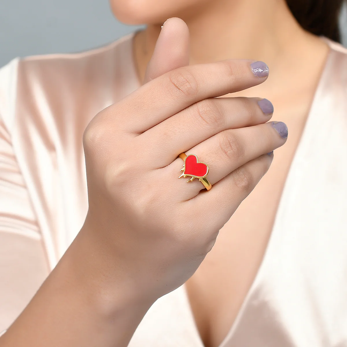 Asymmetrical Heart Ring - Image 2