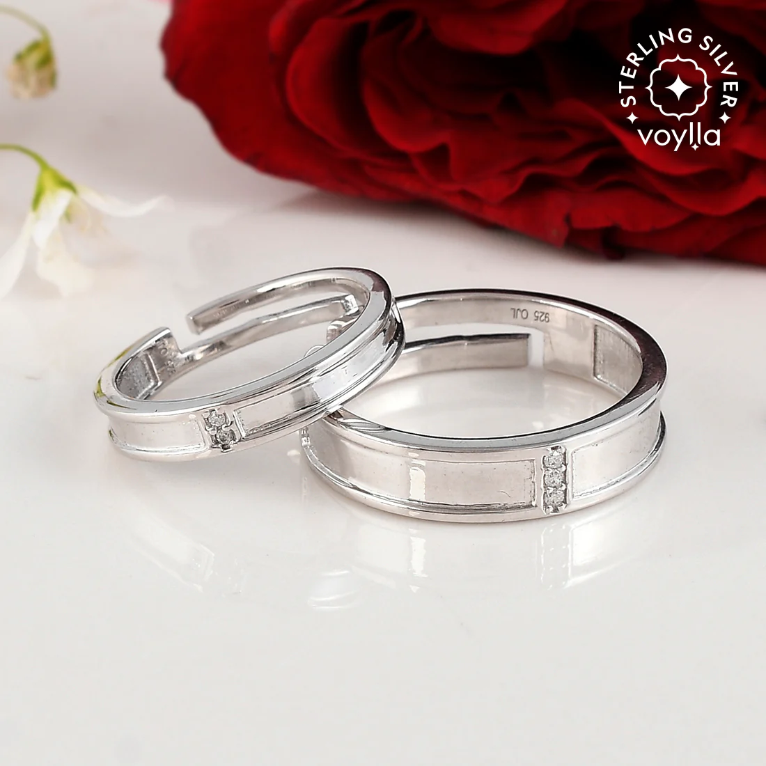 CZ Sterling Silver Couple Rings