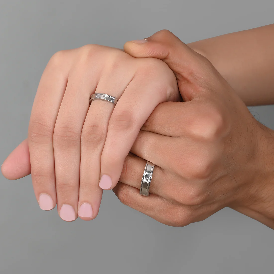 CZ Sterling Silver Couple Rings - Image 2
