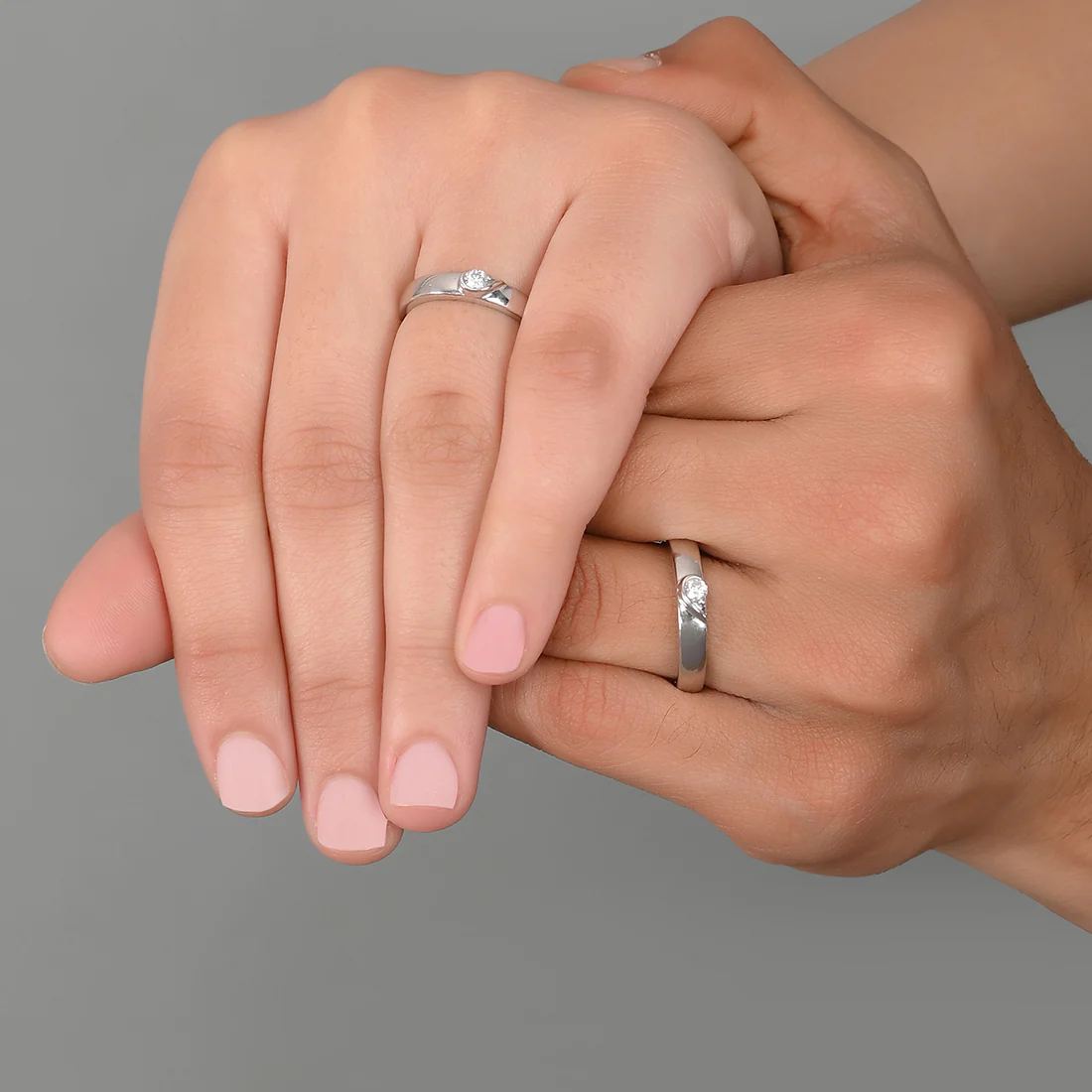 CZ Sterling Silver Couple Rings - Image 2