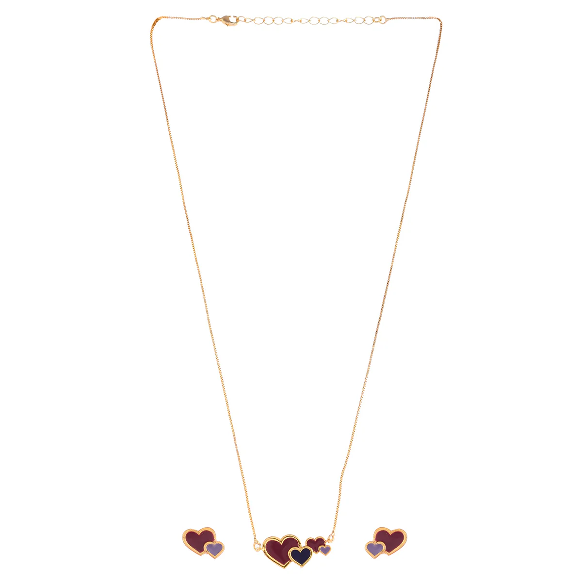 Enamelled Hearts Pendant Set - Image 3