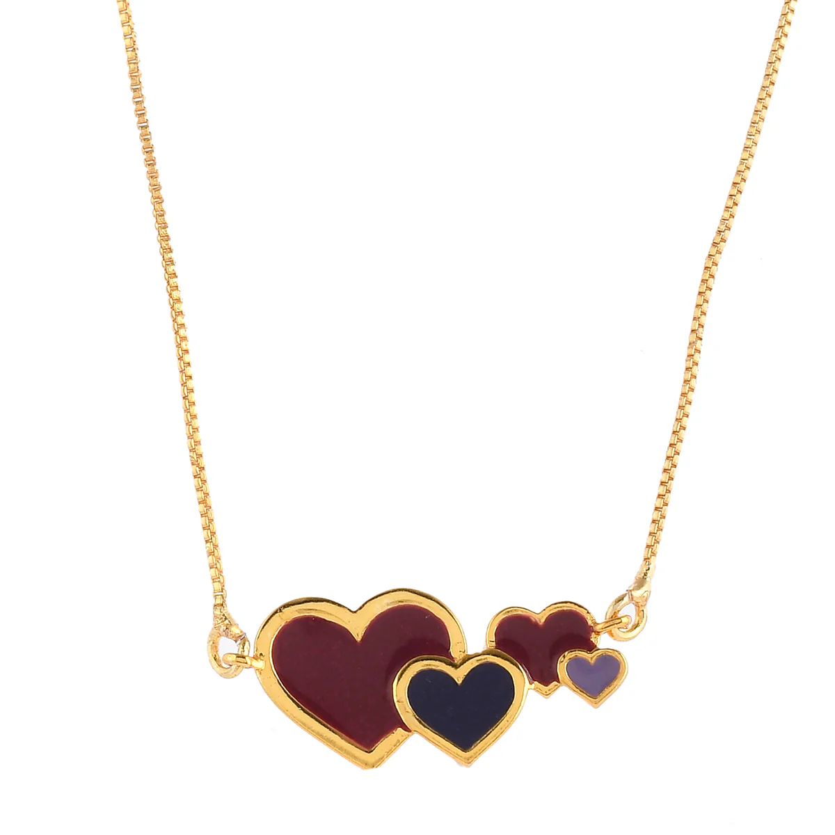 Enamelled Hearts Pendant Set - Image 4