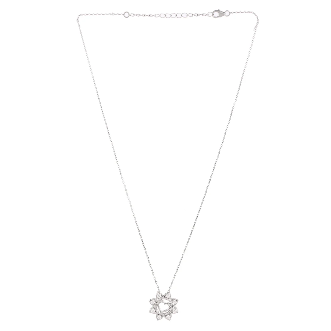 Sterling Silver Floral Heart Pendant - Image 3