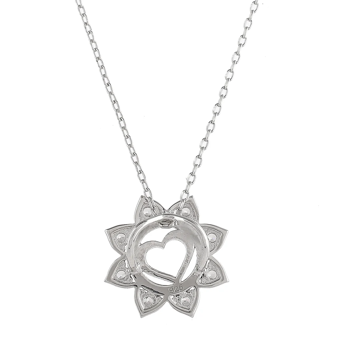 Sterling Silver Floral Heart Pendant - Image 5