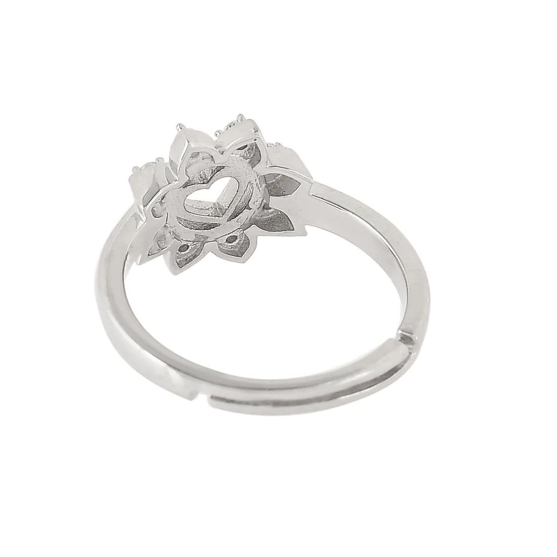 Sterling Silver Floral Heart Ring - Image 5