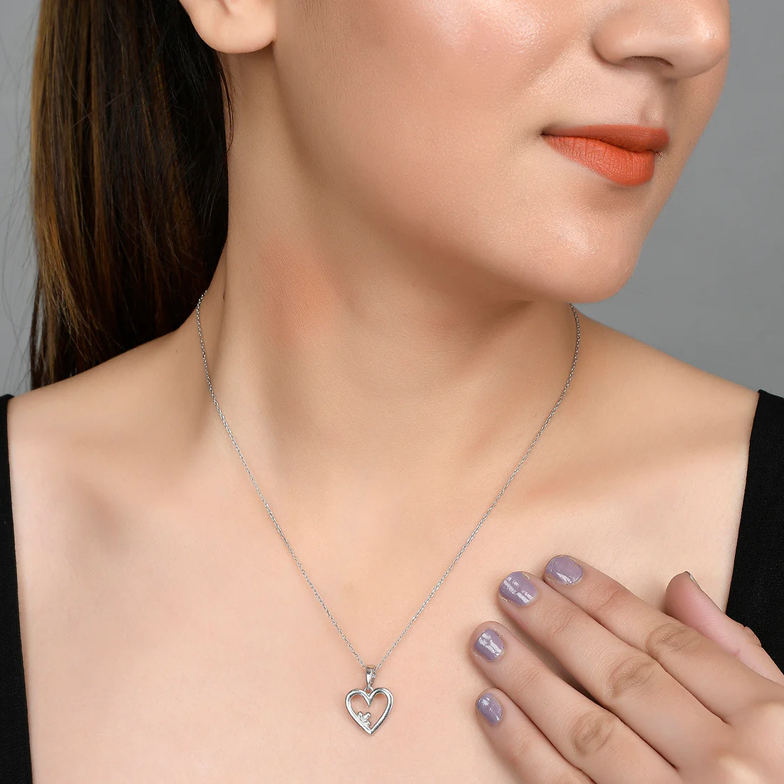 Sterling Silver Heart and Clover Pendant - Image 2