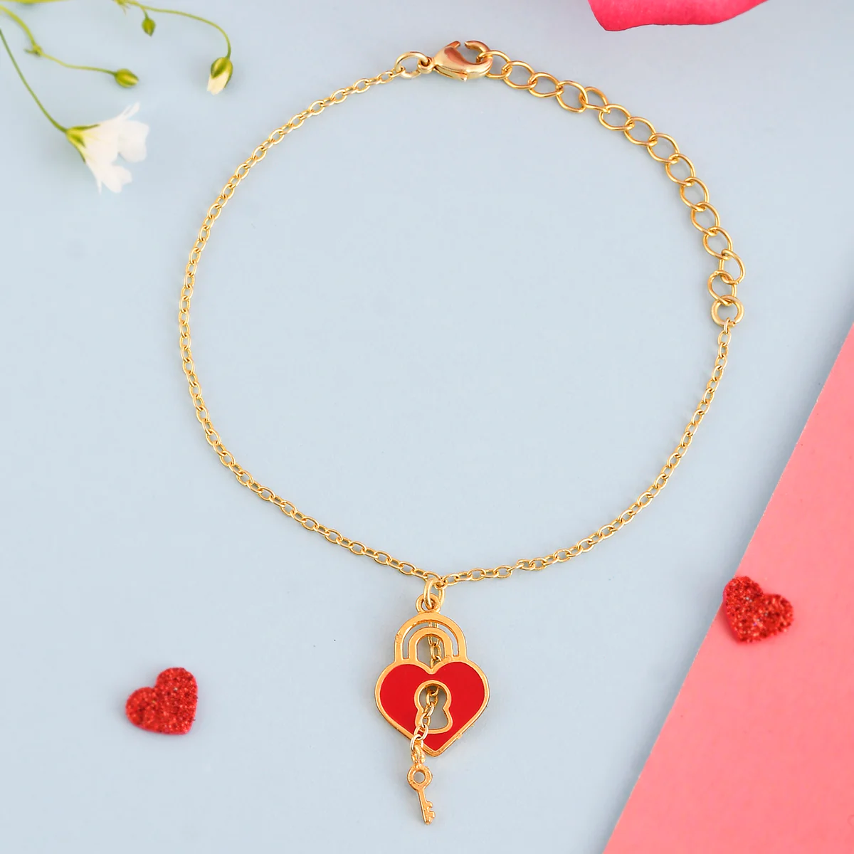 Heart and Key Bracelet