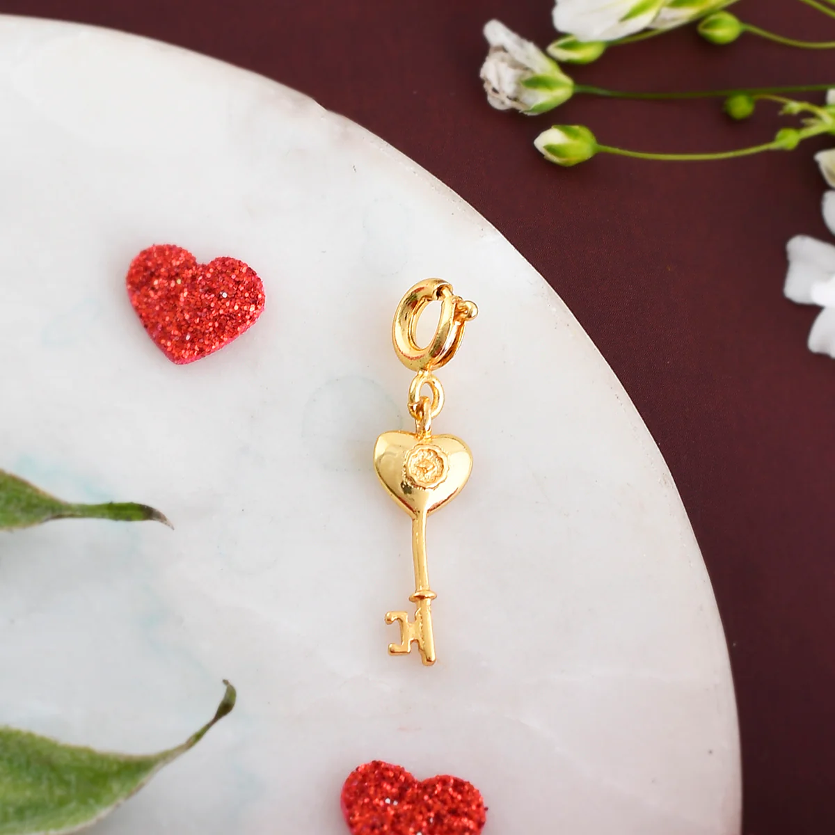 Heart Key Charm