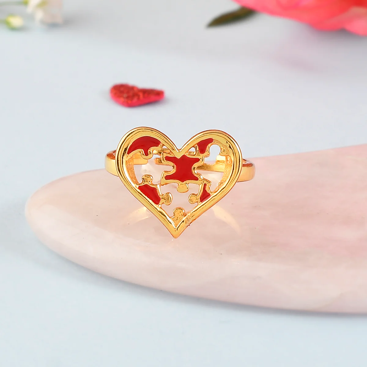 Jigsaw Heart Ring