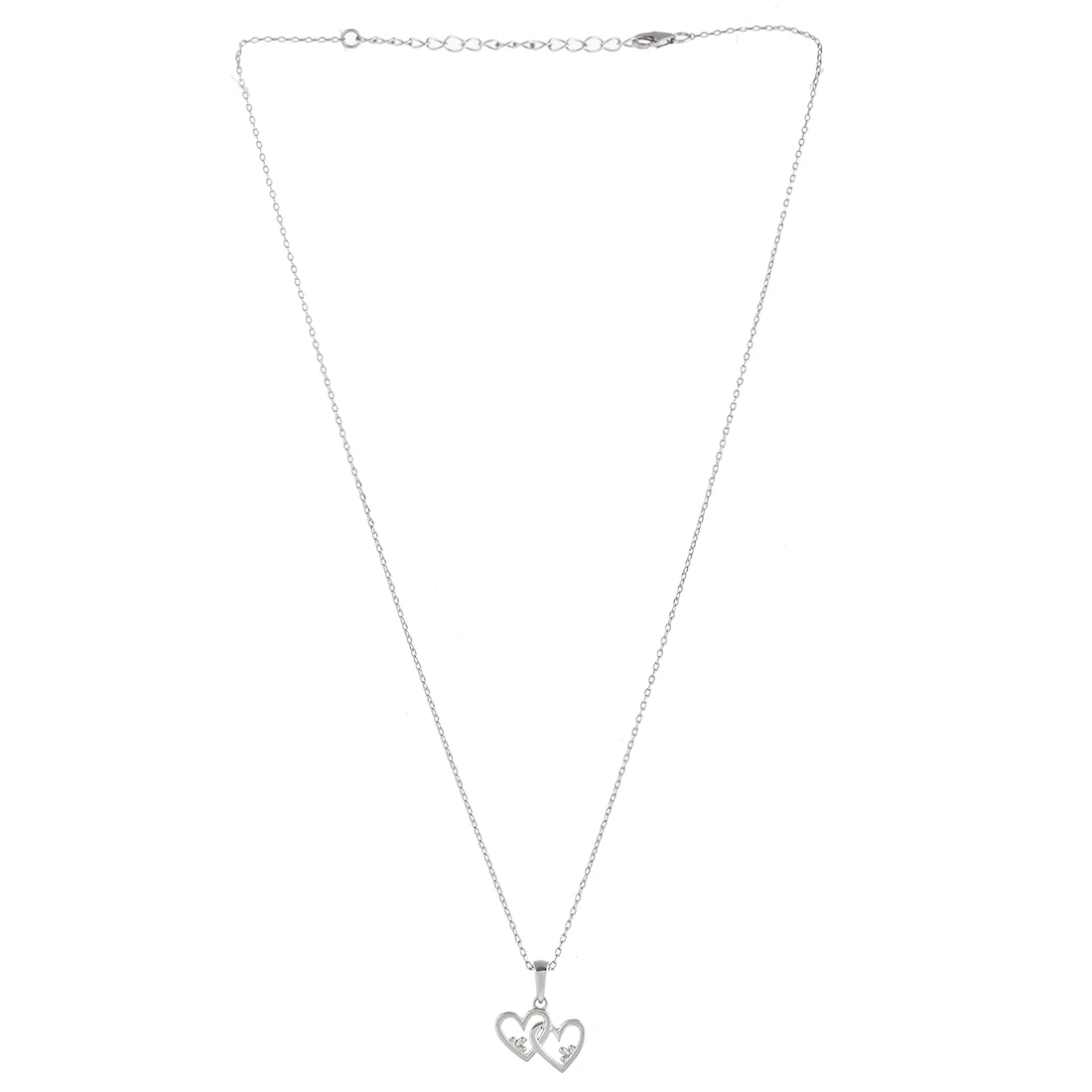 Sterling Silver Linked Hearts Pendant - Image 3