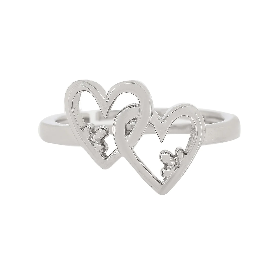 Sterling Silver Linked Hearts Ring - Image 2