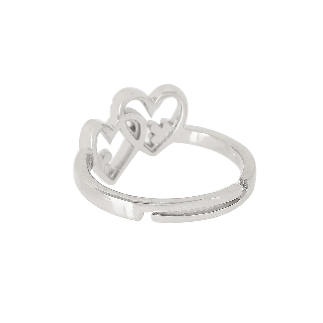 Sterling Silver Linked Hearts Ring - Image 4