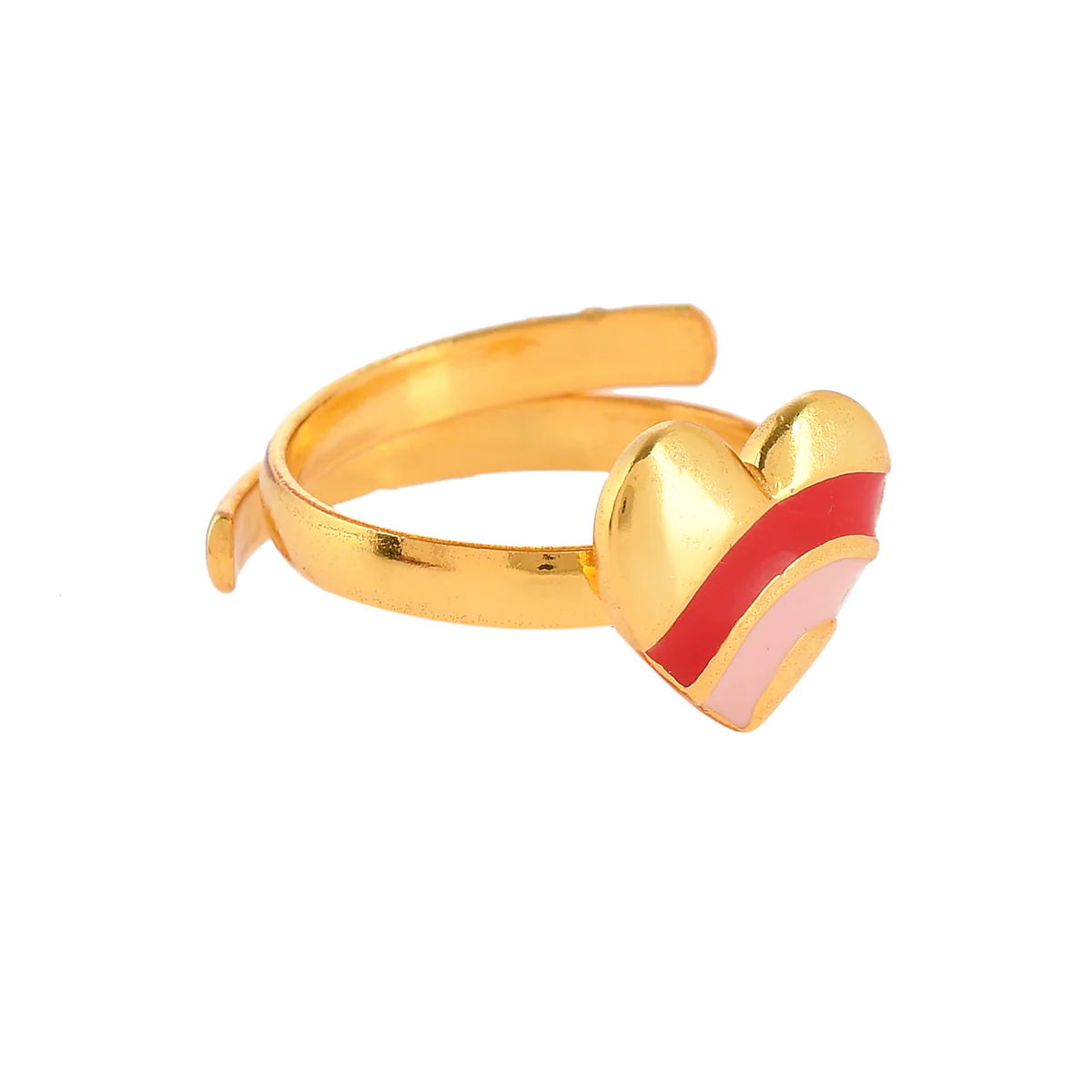 Pink and Red Enamel Hearts Ring - Image 3