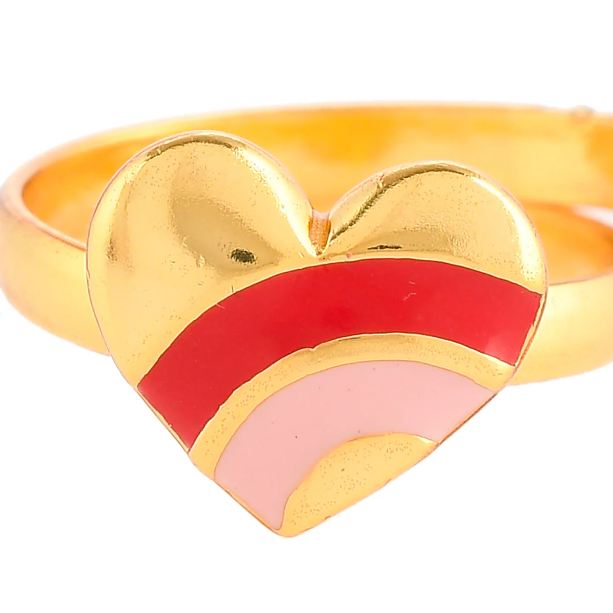 Pink and Red Enamel Hearts Ring - Image 4