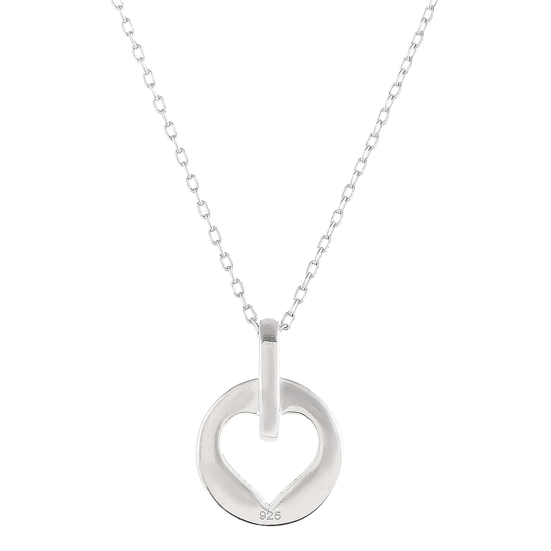 Pink CZ Heart Silver Pendant - Image 5