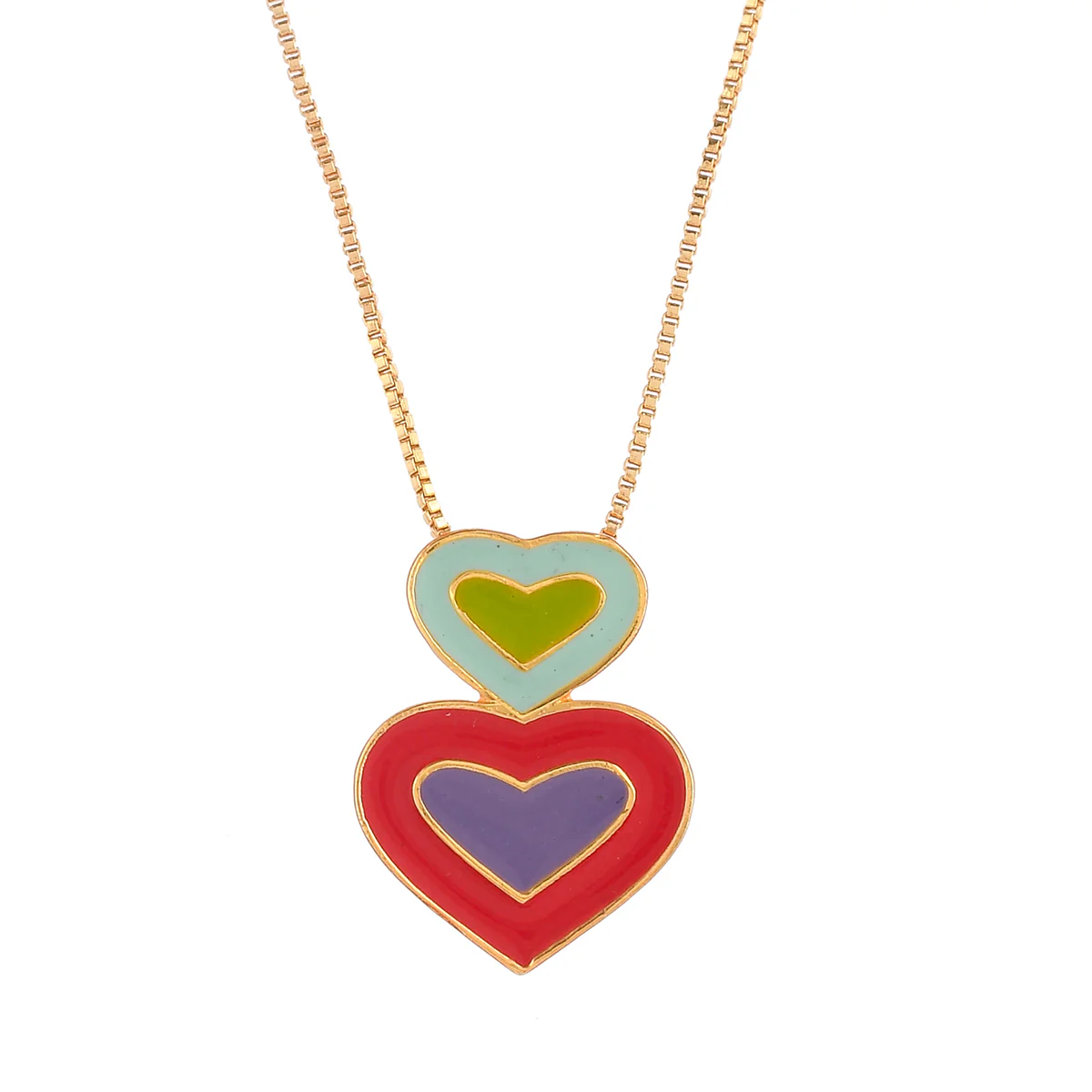 Playful Layered Hearts Pendant Set - Image 4