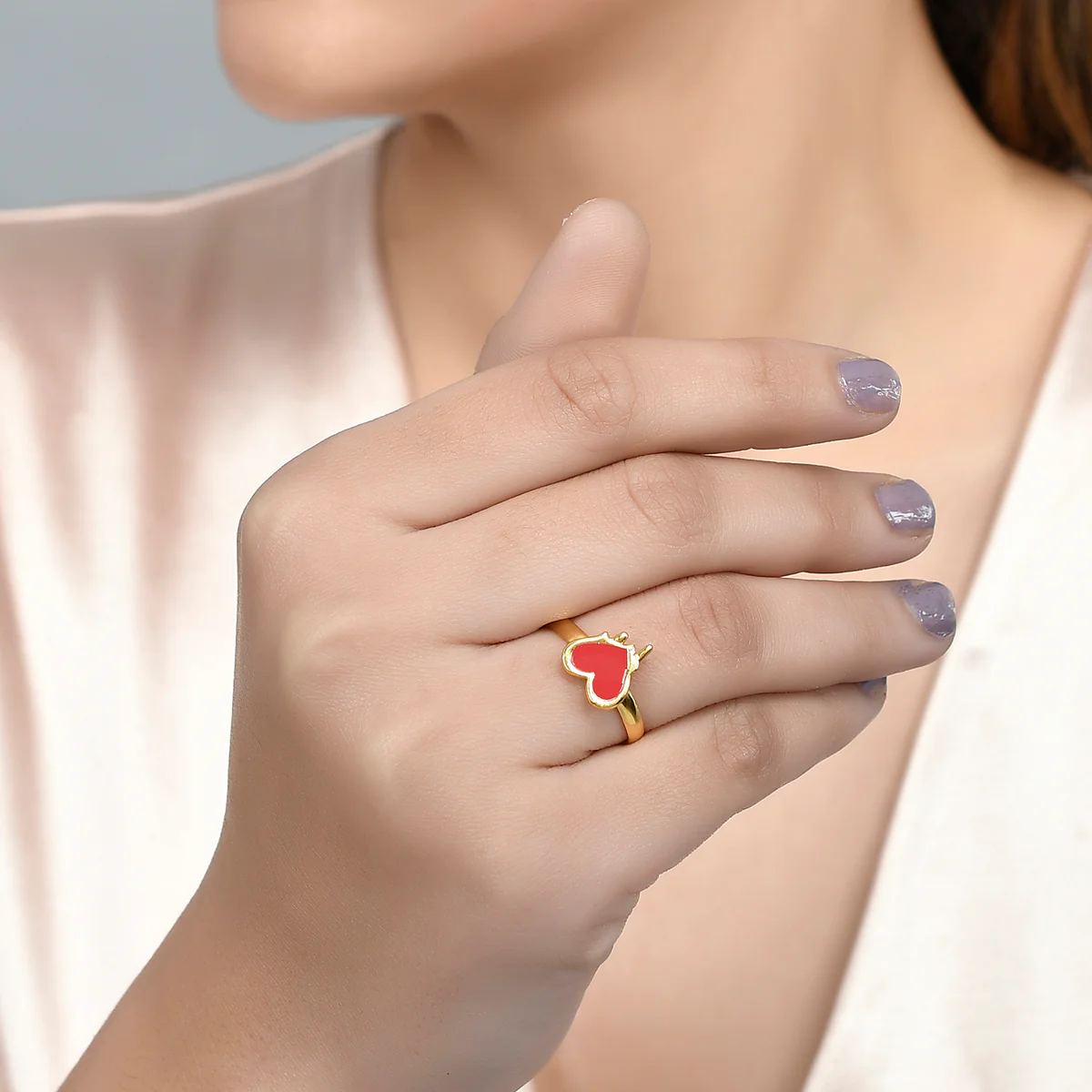 Red Heart Adjustable Ring - Image 2