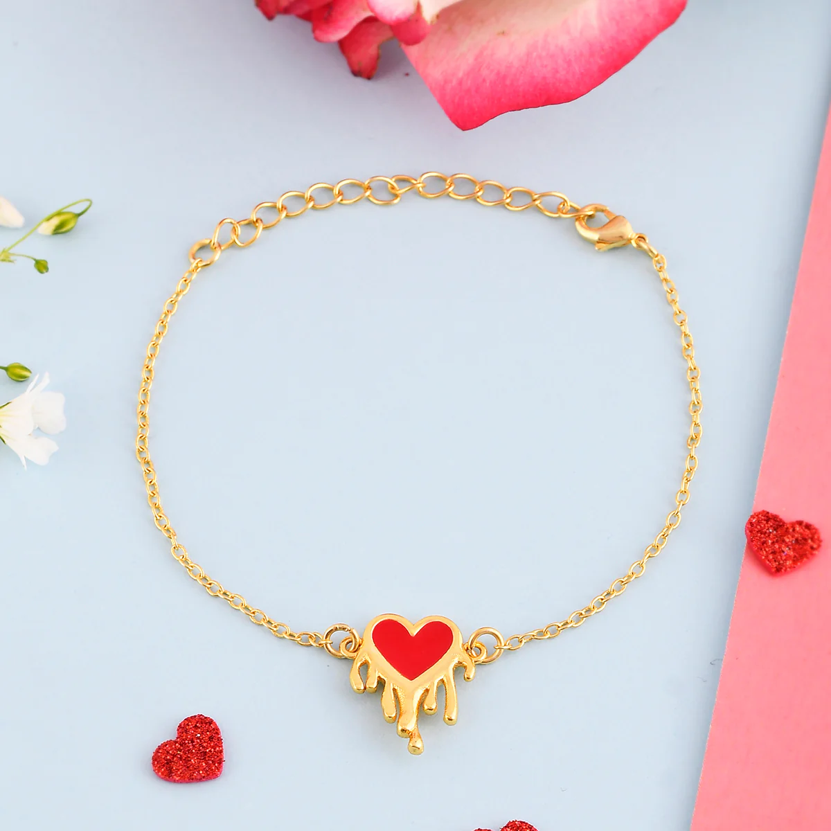 Red Heart Chain Bracelet