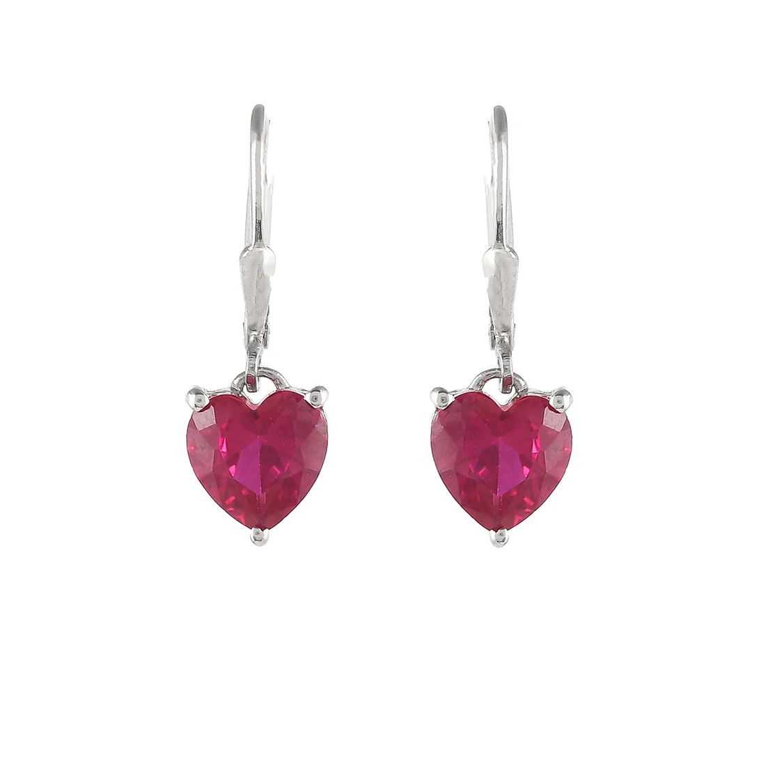 Red Heart CZ Huggie Earrings - Image 3