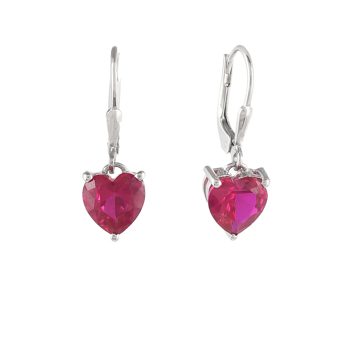 Red Heart CZ Huggie Earrings - Image 4