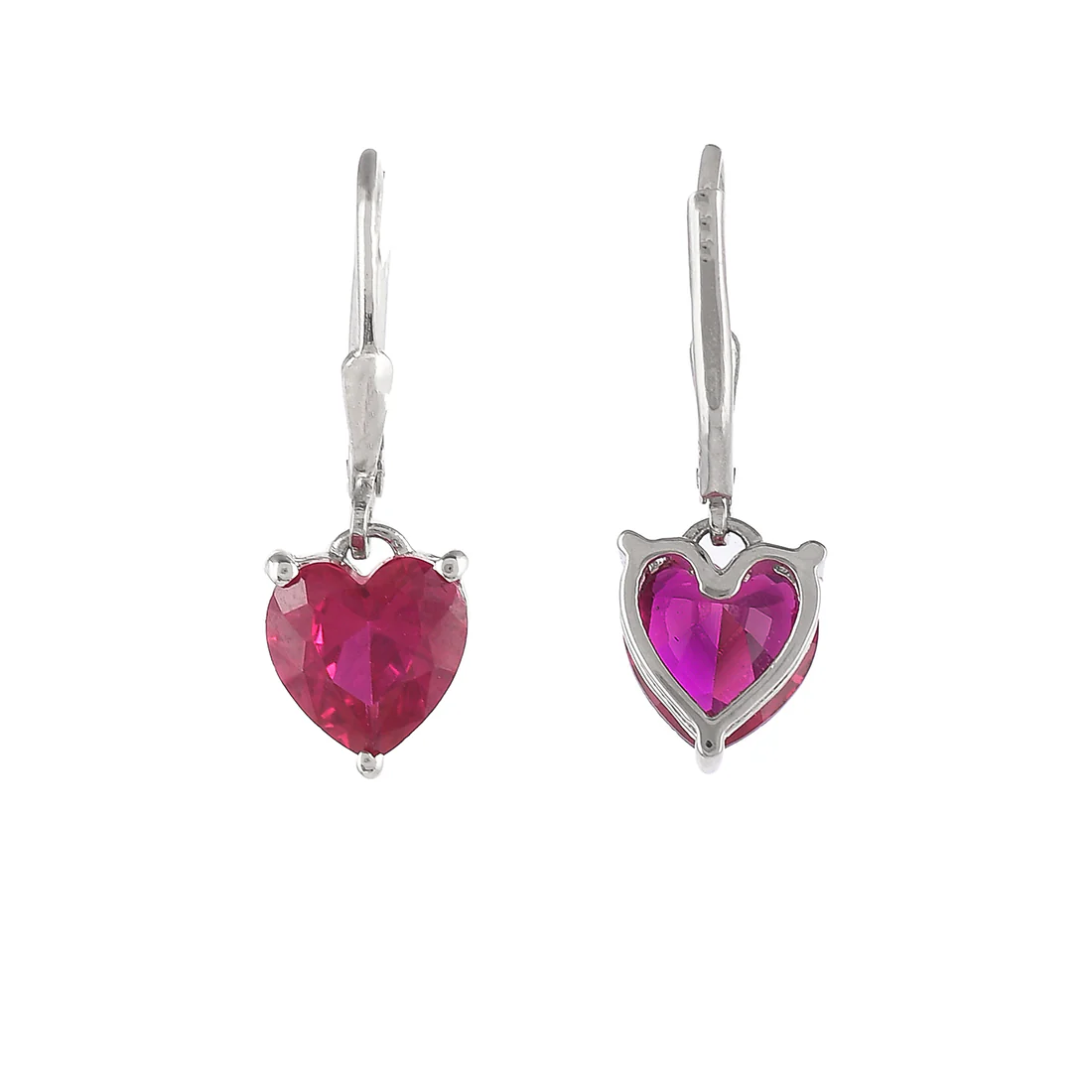 Red Heart CZ Huggie Earrings - Image 5