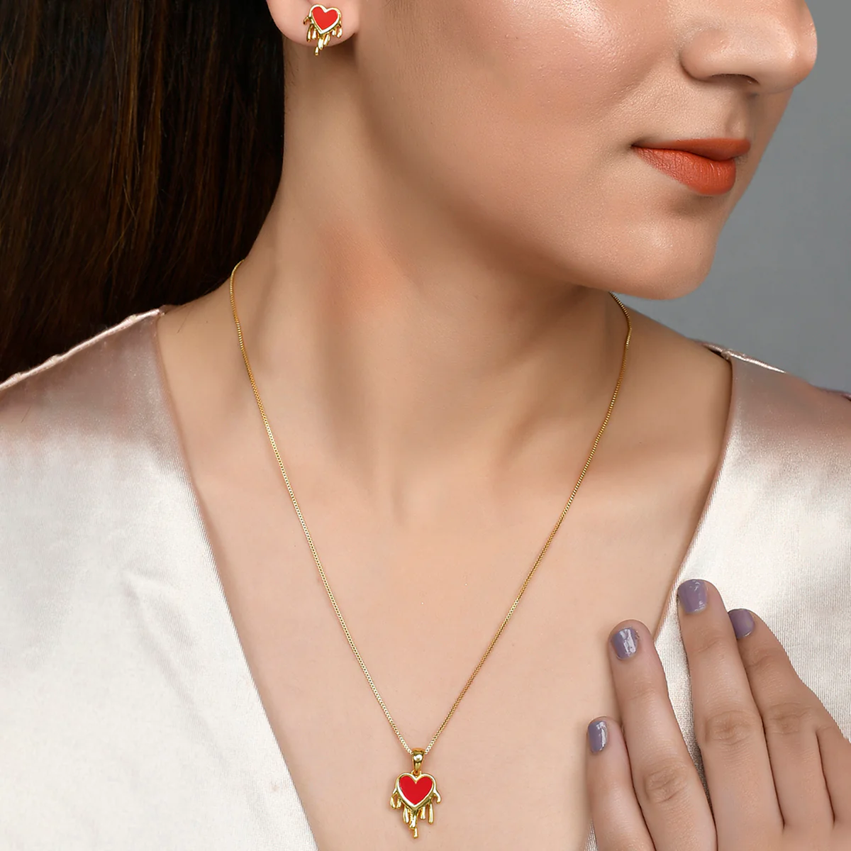 Red Hearts Pendant Set - Image 2
