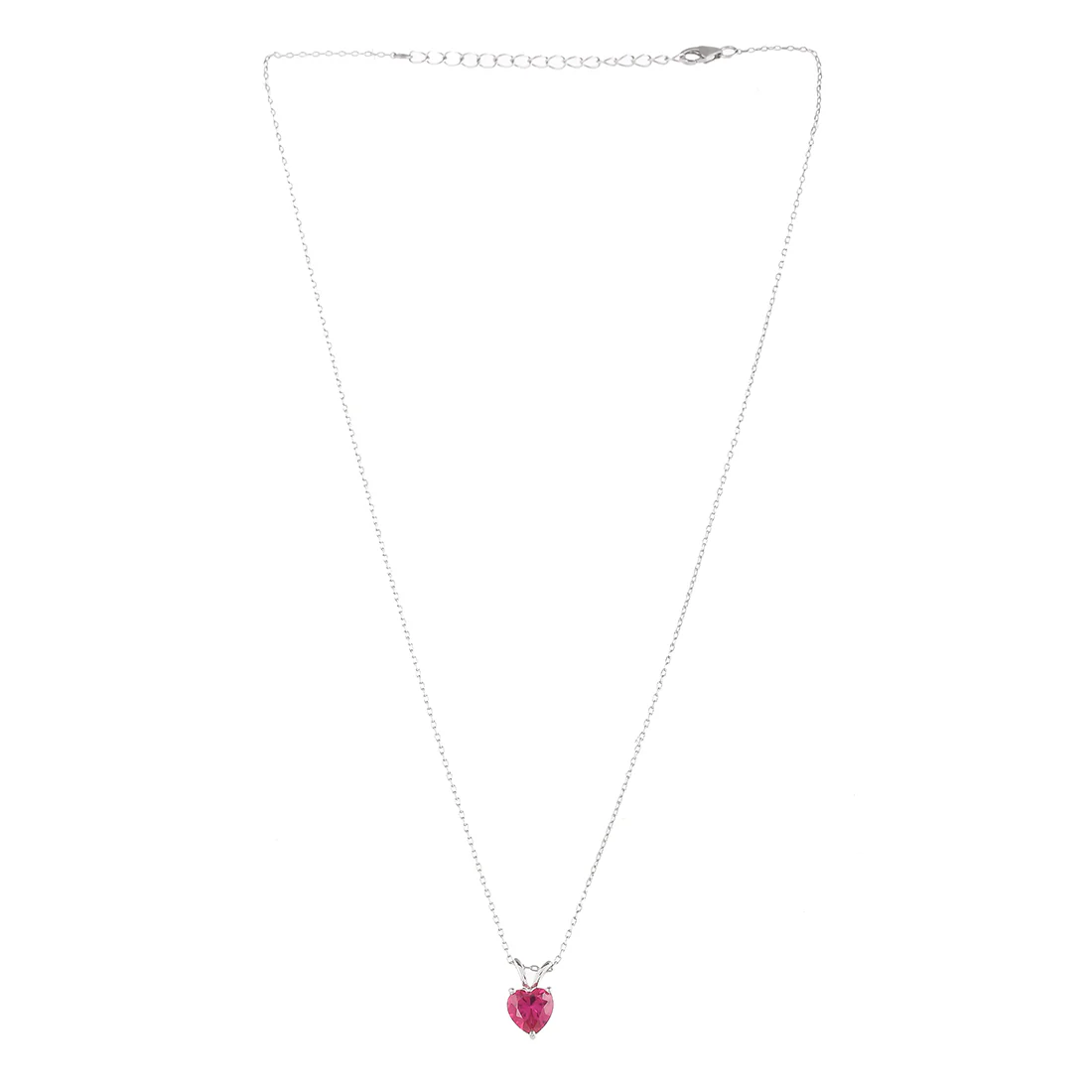 Red Zirconia Heart Pendant - Image 3