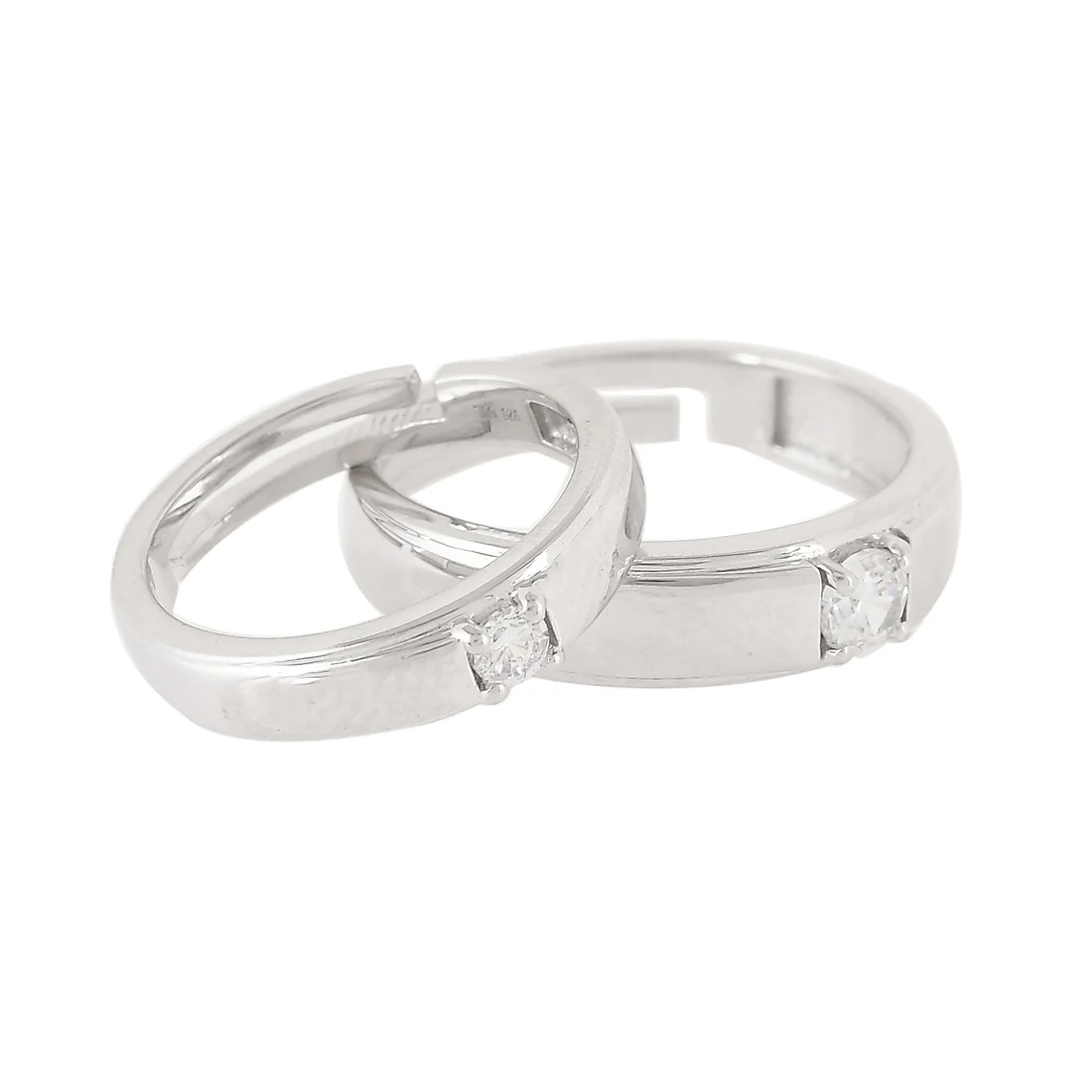Sterling Silver CZ Couple Band Rings - Image 4