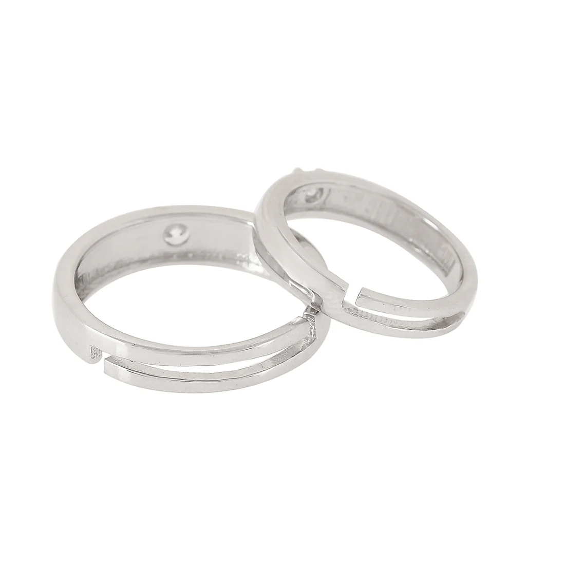 Sterling Silver CZ Couple Band Rings - Image 5
