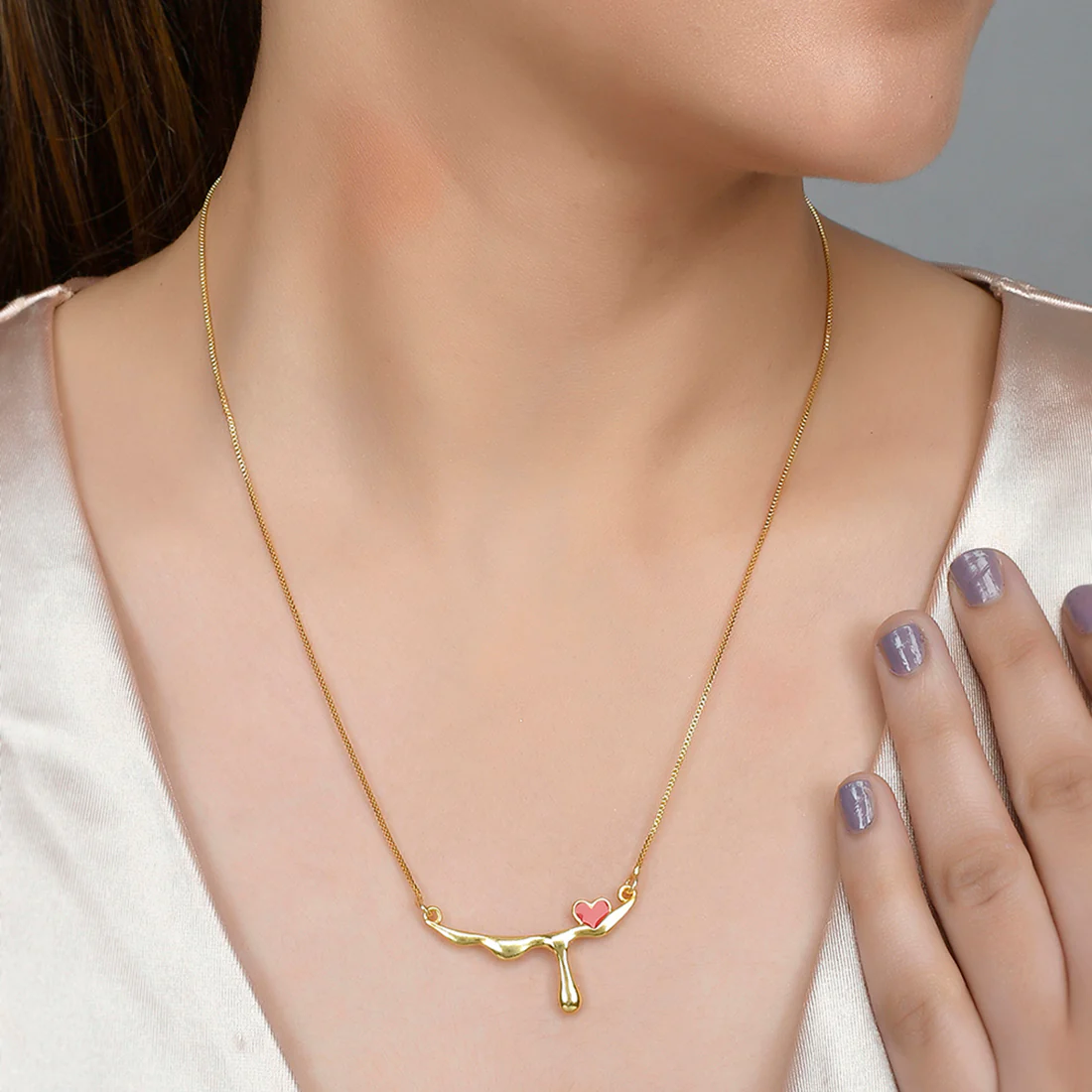 Tiny Red Heart Necklace - Image 2