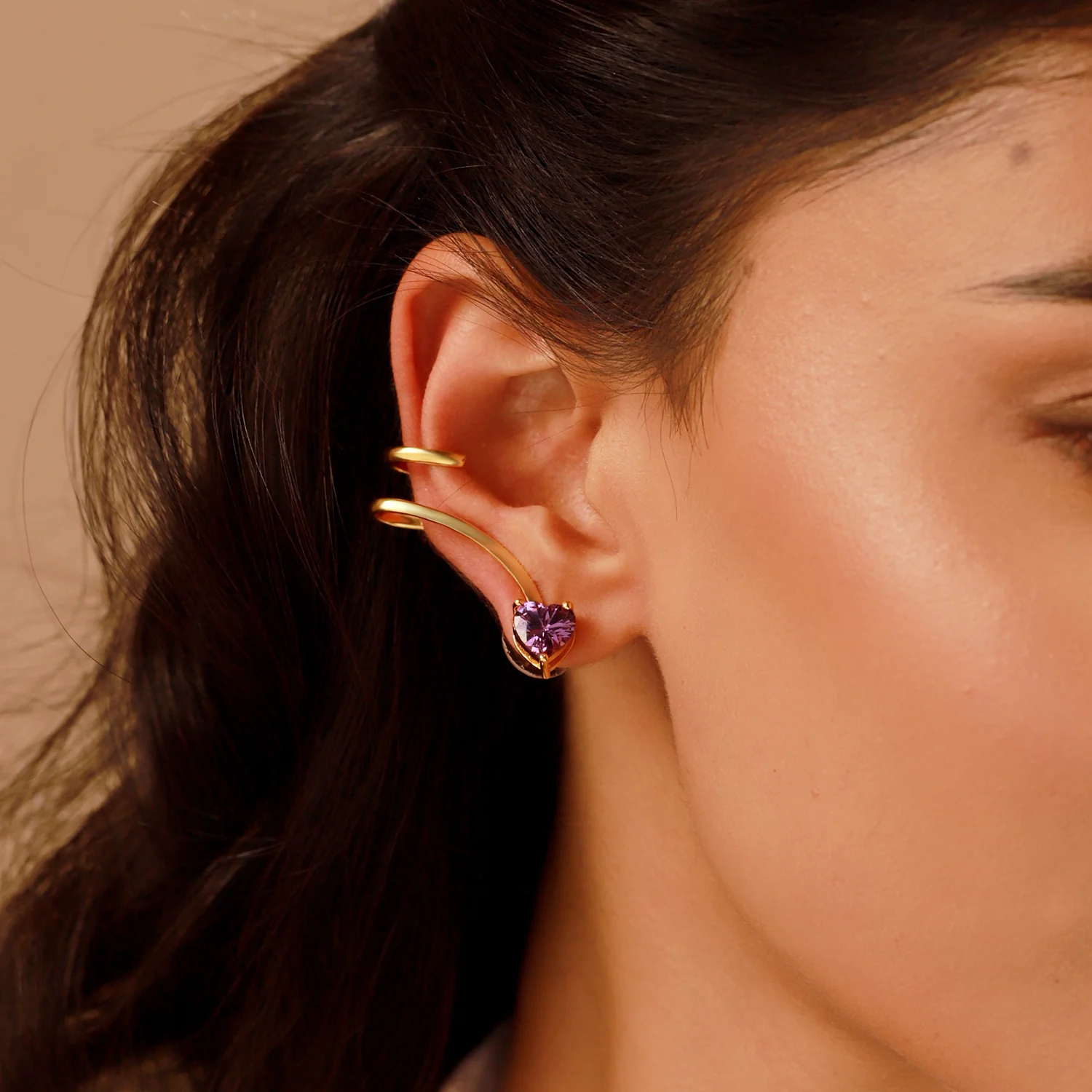 Valentines Day Cupid Heart Ear Cuff Earrings - Image 2