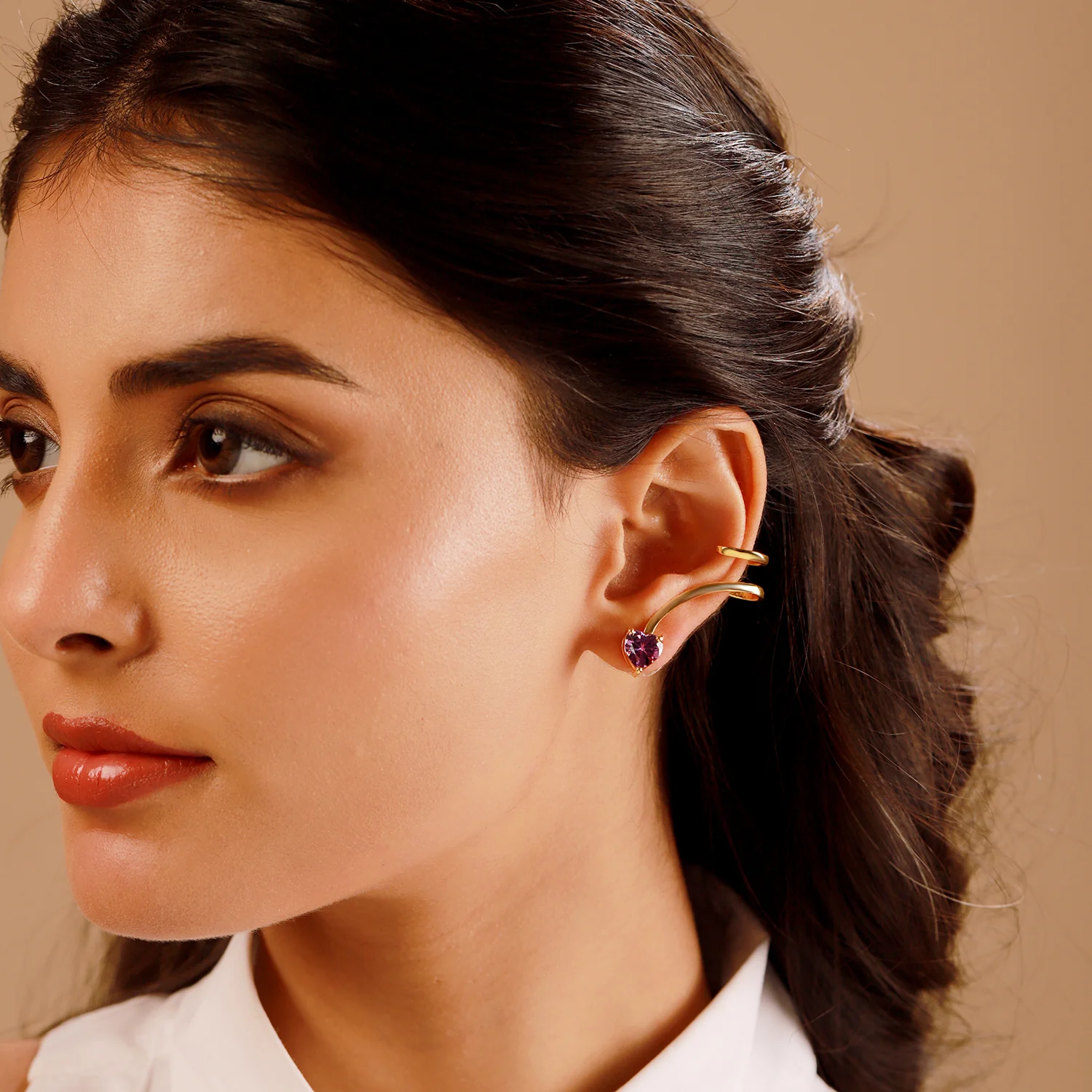 Valentines Day Cupid Heart Ear Cuff Earrings - Image 3