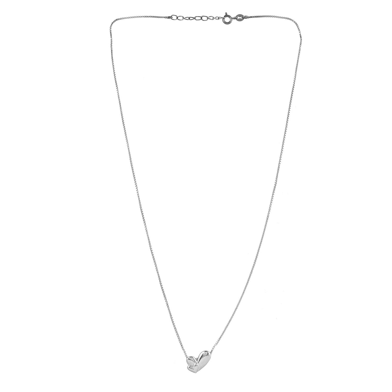 Endless Love Dual Heart Sterling Silver Pendant Necklace - Image 4