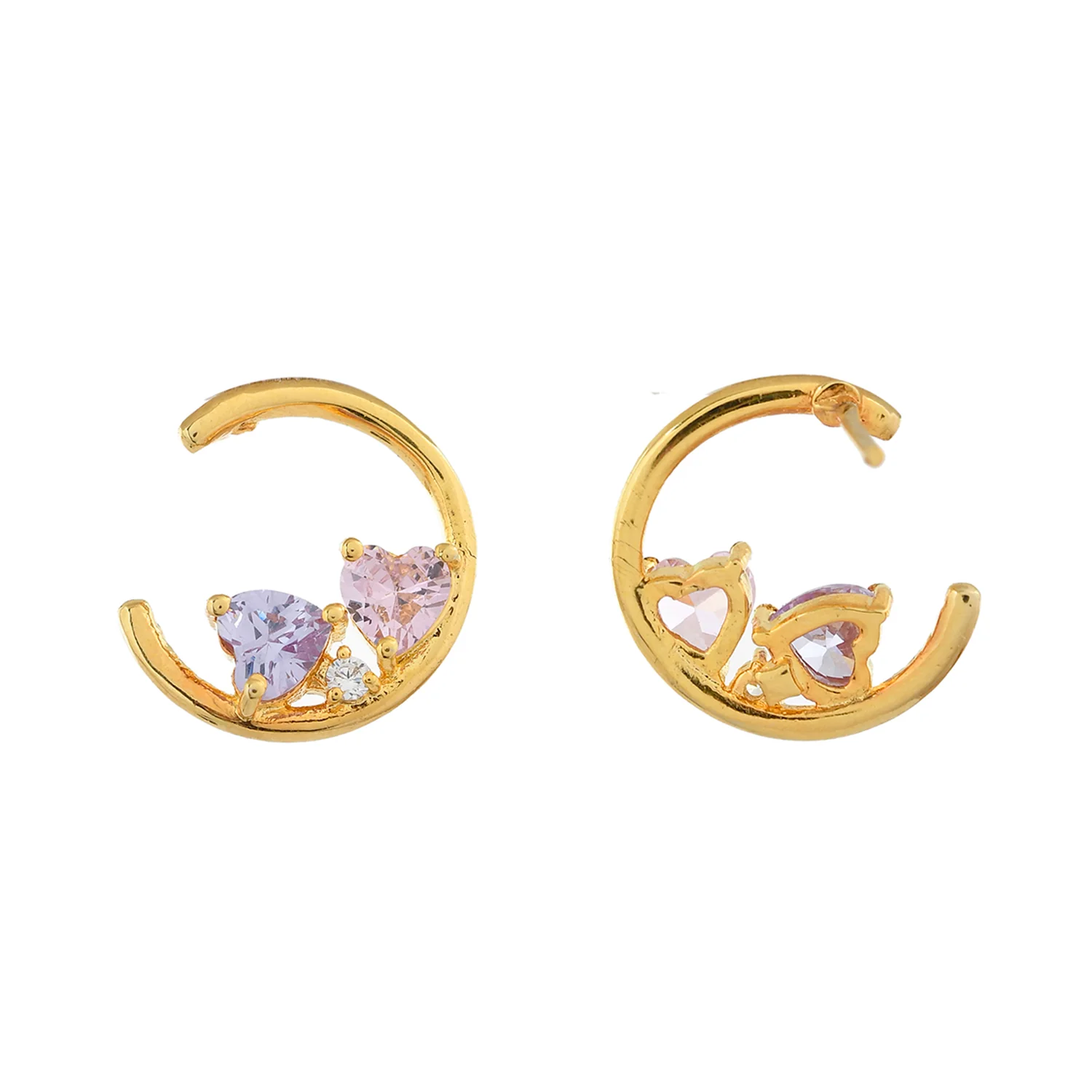 Valentine's Day Hearts In Harmony Cz Studs - Image 5