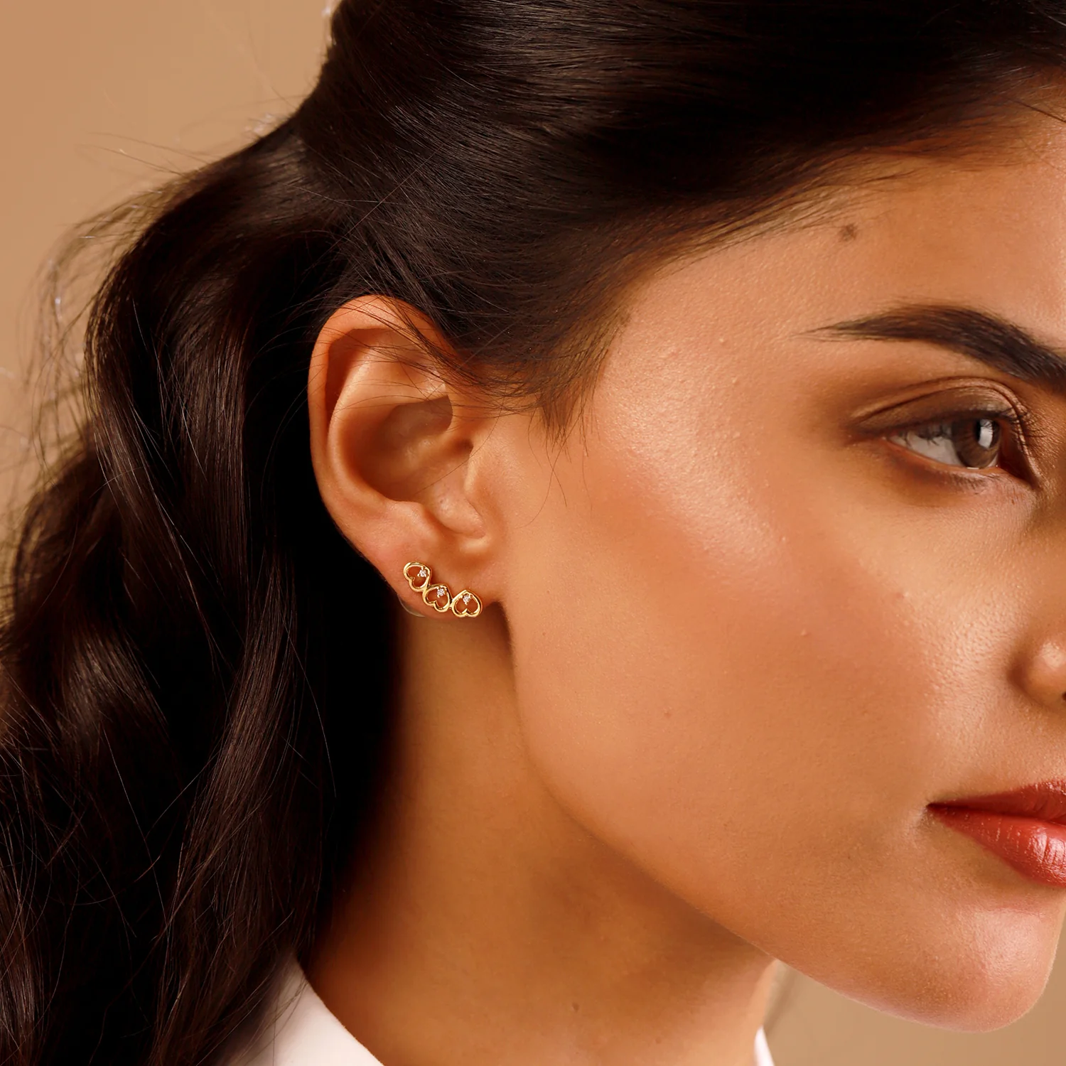 Valentines Day Hearts Trio & Clover Stud Earrings Combo - Image 2