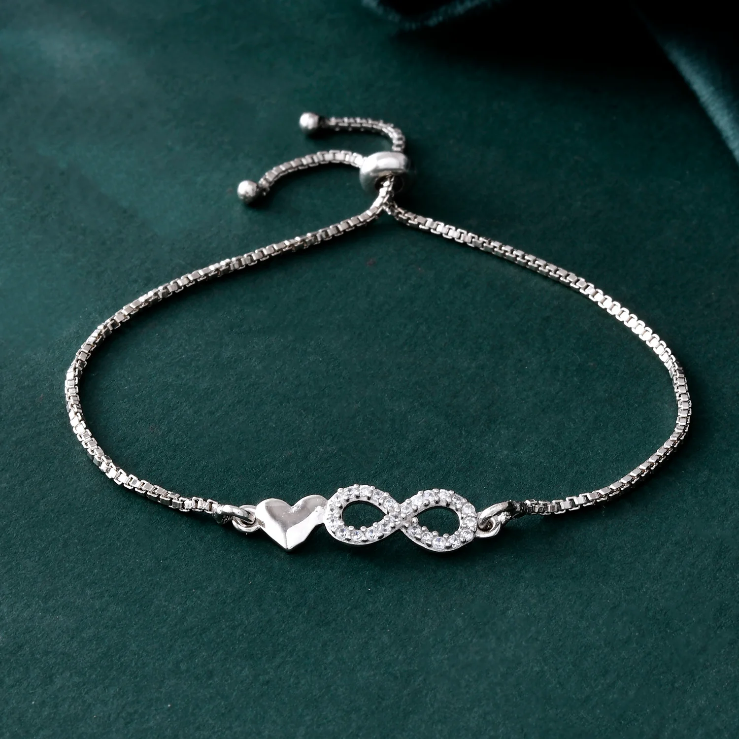Endless Love Infinity Sterling Silver Bracelet