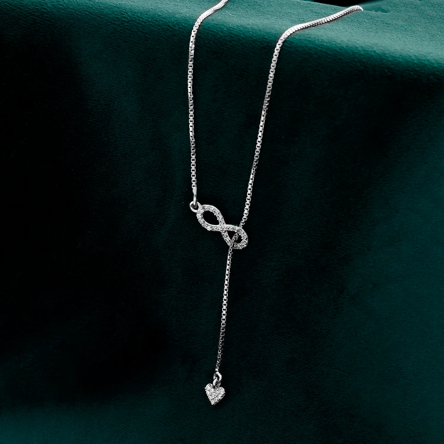 Endless Love Infinity Sterling Silver Y Necklace
