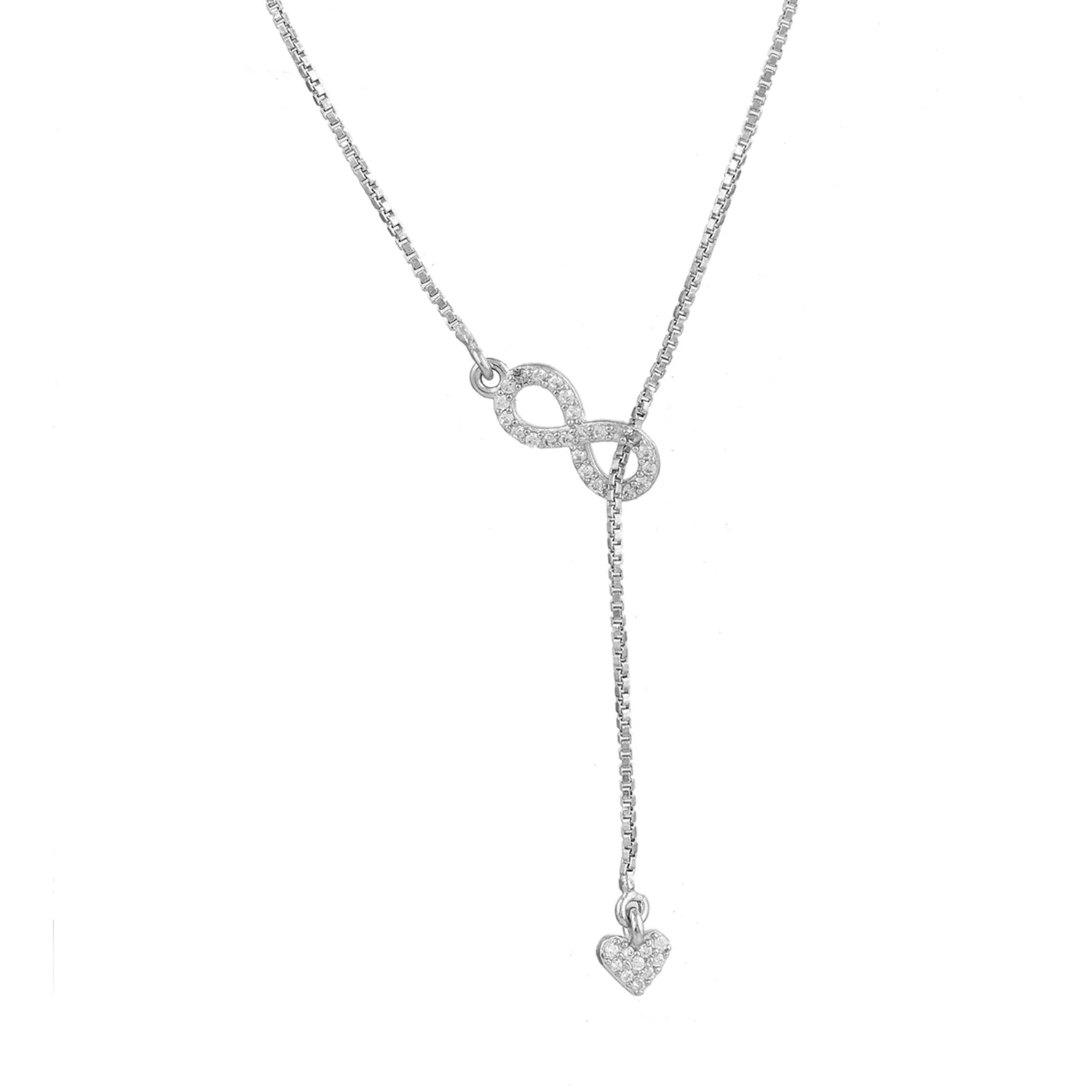 Endless Love Infinity Sterling Silver Y Necklace - Image 3