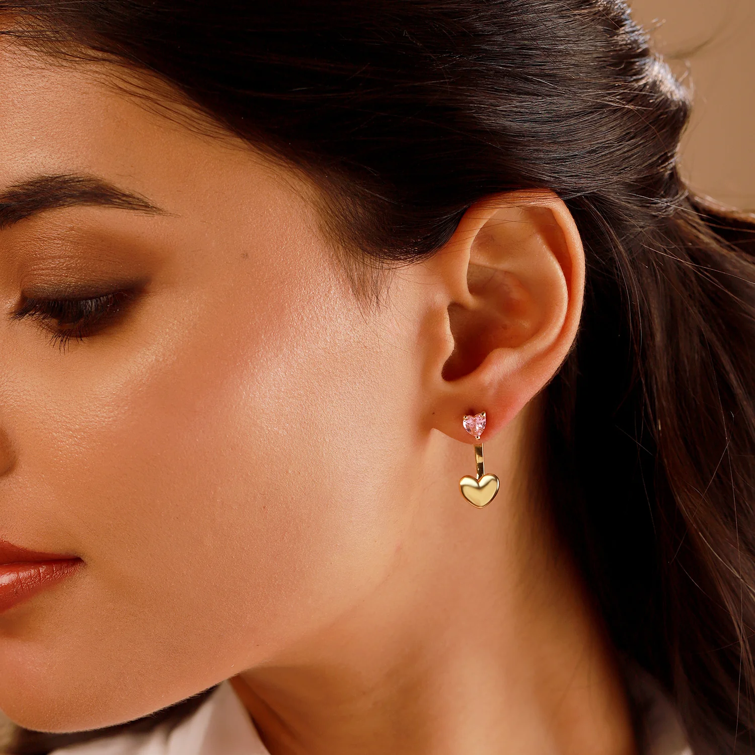 Valentines Day Interchangeable Heart Drop Earring - Image 2