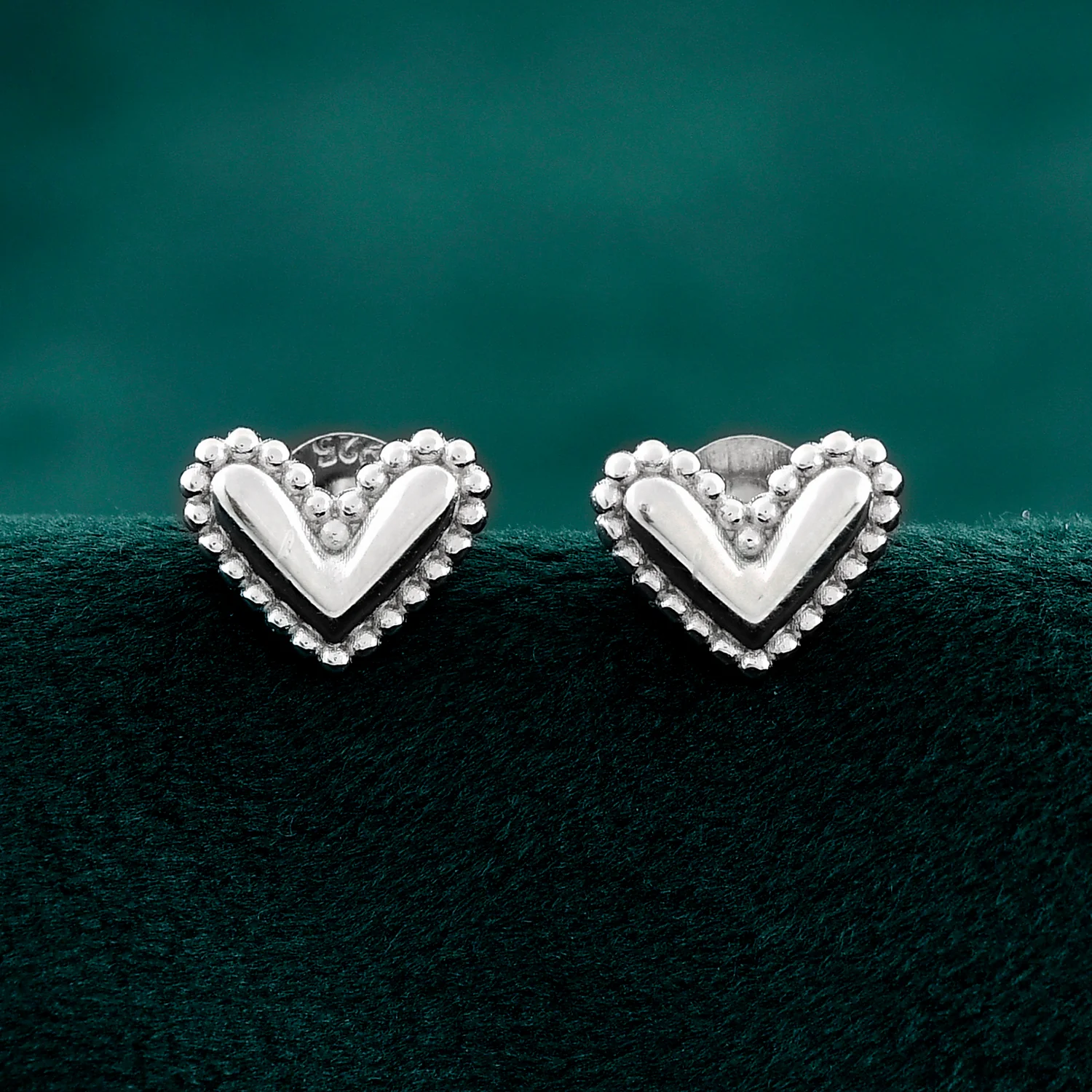 Endless Love Little Heart Sterling Silver Stud Earrings