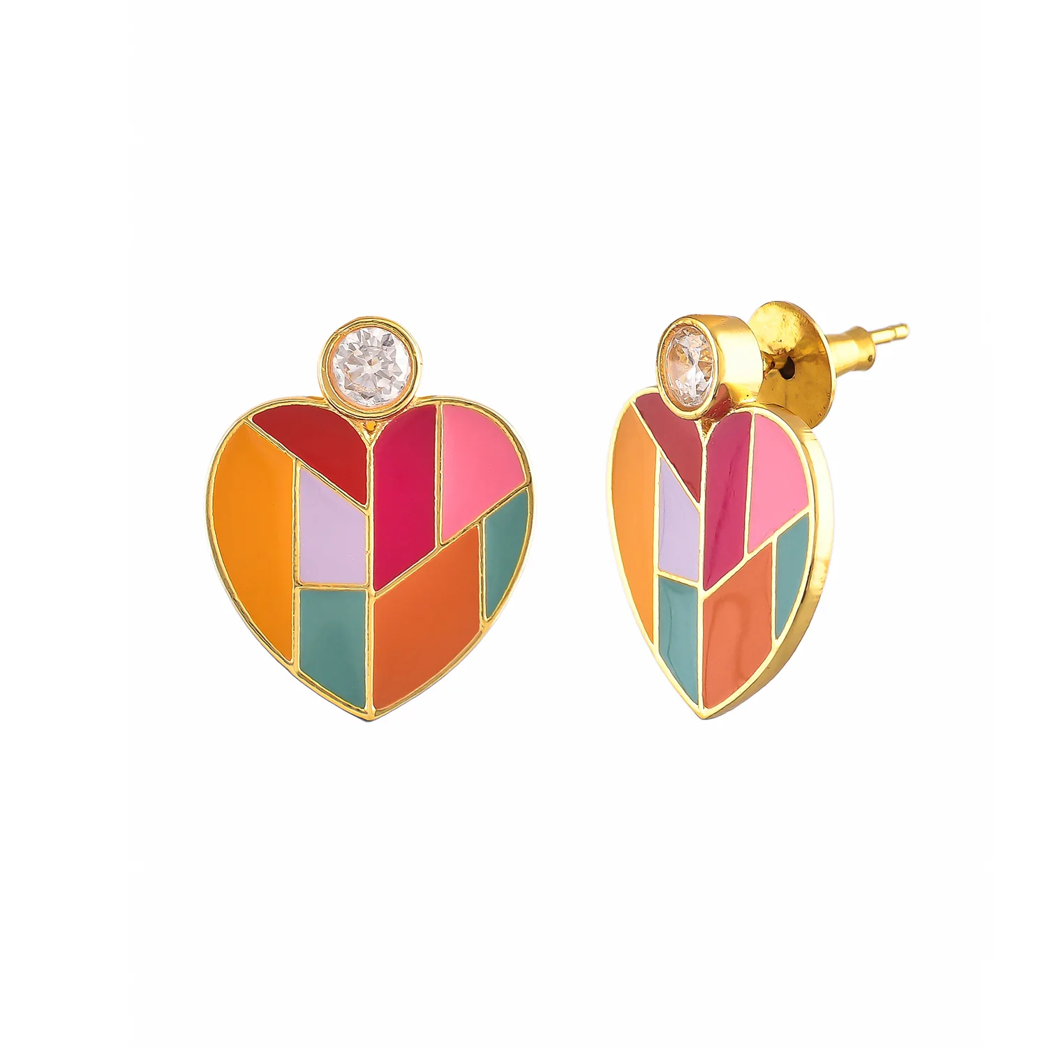 Valentine's Day Mosaic Heart Earrings - Image 4
