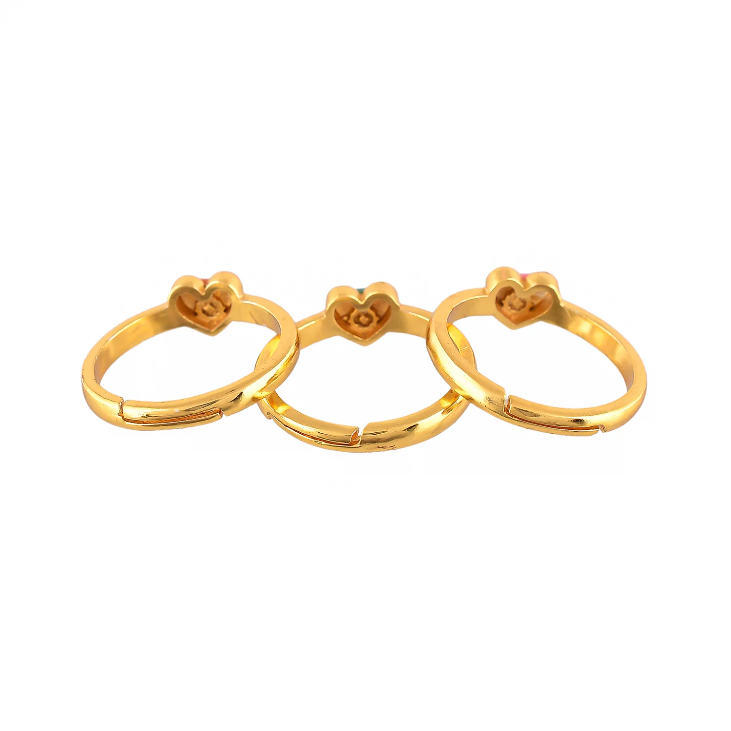 Valentine's Day Multi Borderless Hearts Stackable Rings - Image 4