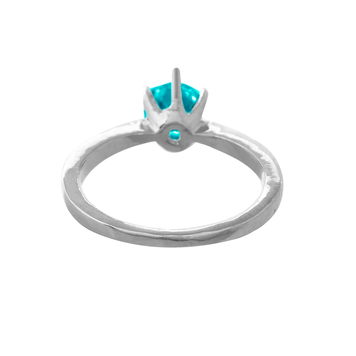 Valentines Day Ocean Promise Solitaire Silver Ring - Image 5