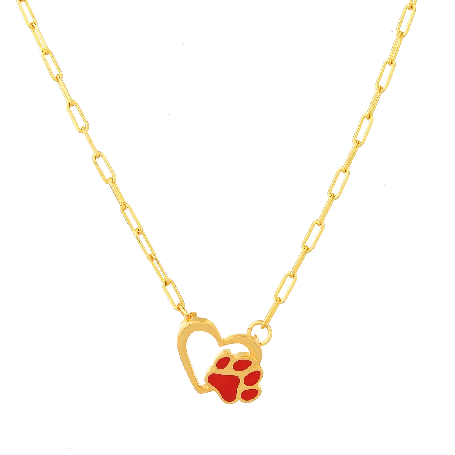 Valentine's Day Pawprints On My Heart Pendant Necklace - Image 3