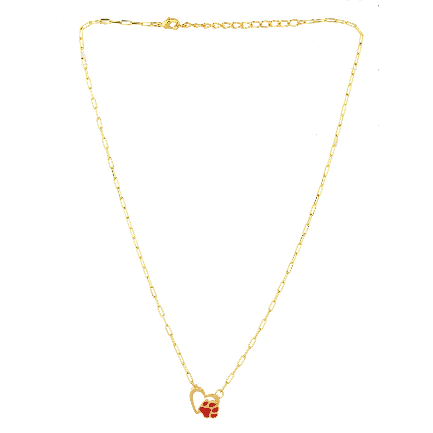 Valentine's Day Pawprints On My Heart Pendant Necklace - Image 4