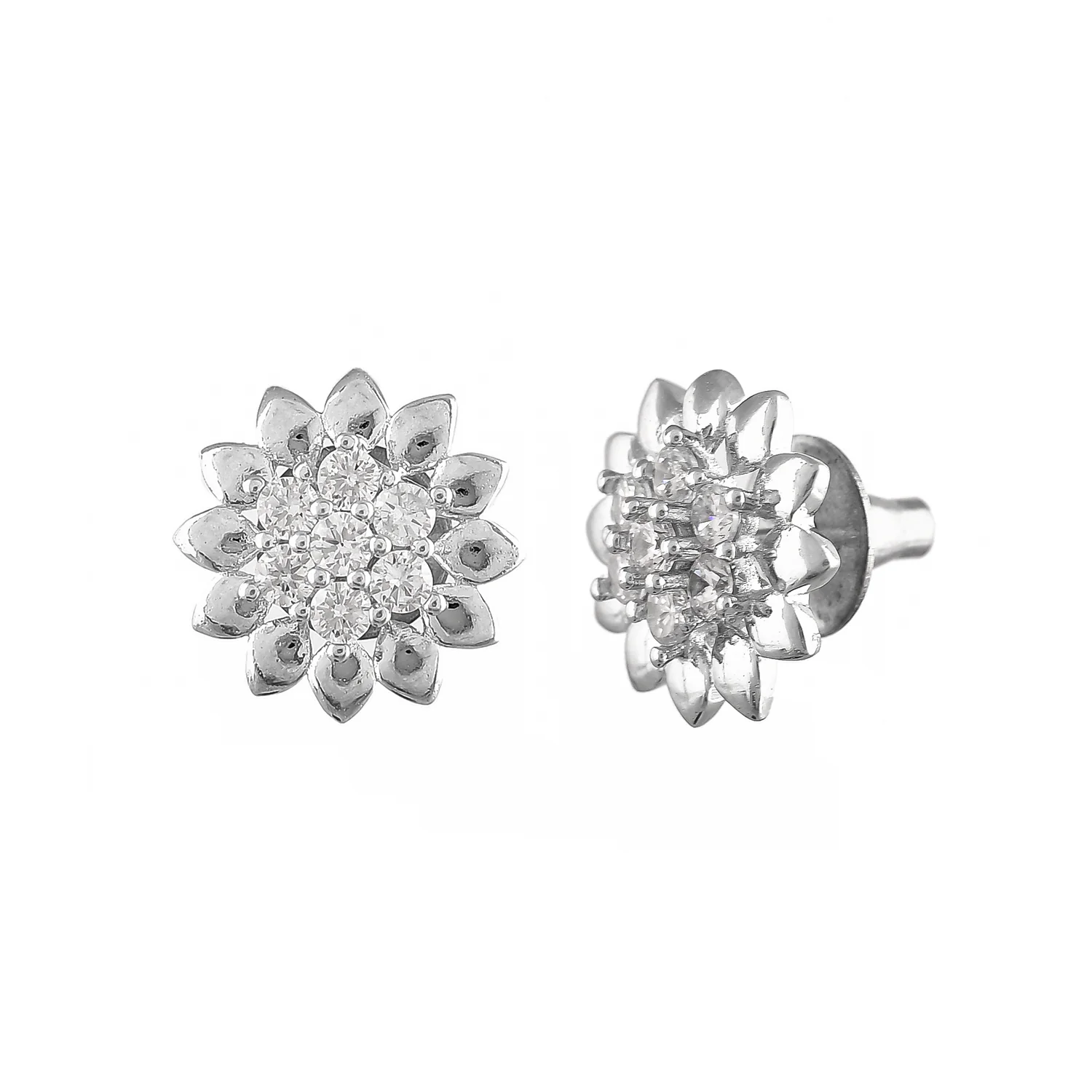 Valentine's Day Sterling Silver Blooming Flower Stud - Image 4